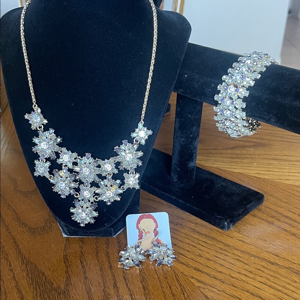 Charter Club Gold and Silver Crystal Necklace Set